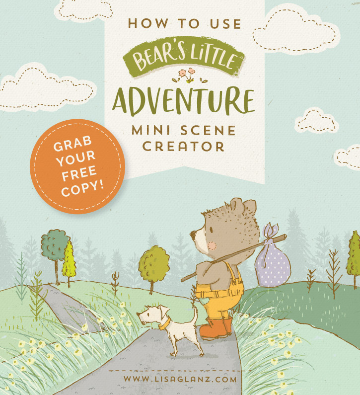 How to use the free clipart set: Bear’s Little Adventure mini scene creator