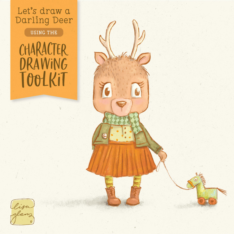 Let’s draw a darling deer character!