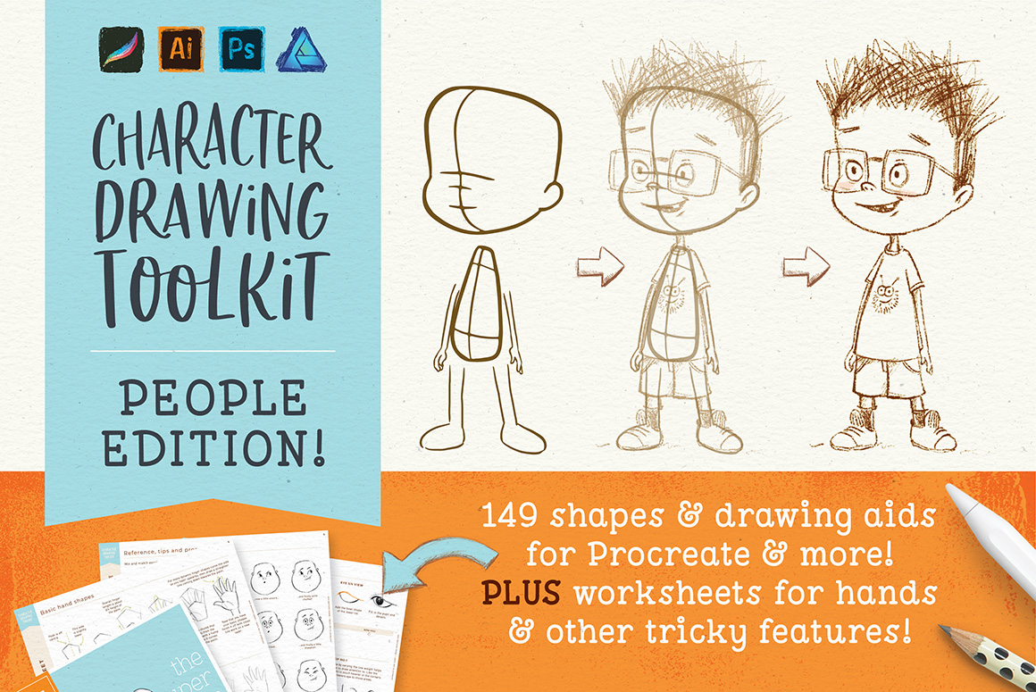 Procreate® People Character Drawing Toolkit – Official Brushes!