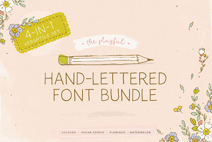 The 4-in-1 Playful Hand-Lettered Font Bundle