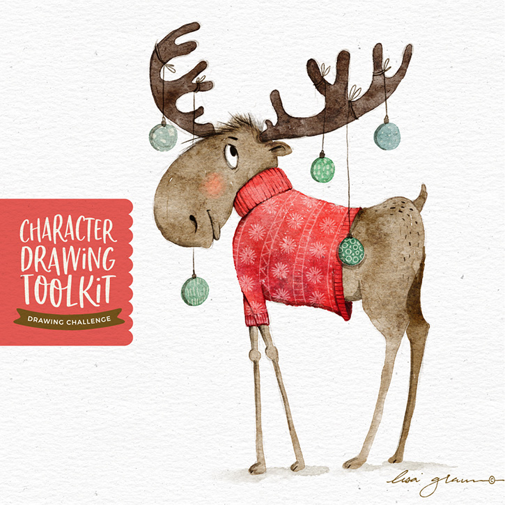Character Drawing Challenge #11: Christmas moose