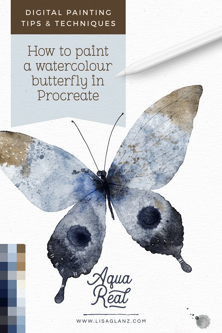 Digital watercolour techniques: How to paint a butterfly in Procreate
