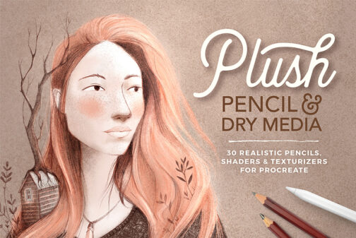 Plush pencil and dry media brush collection
