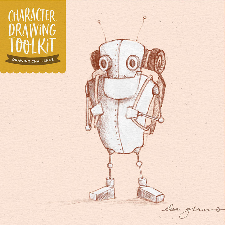 Character Drawing Challenge #34: Robot adventures