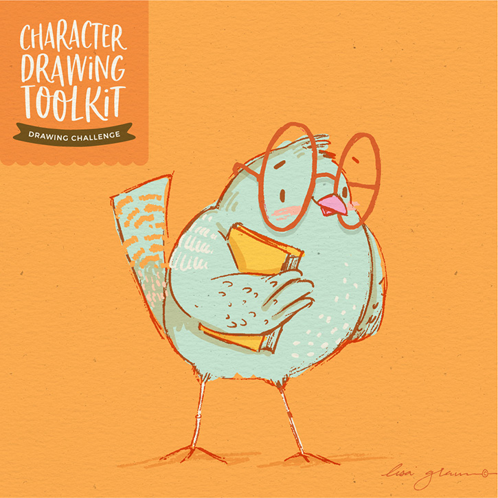 Character Drawing Challenge #40: Birdie bookworm