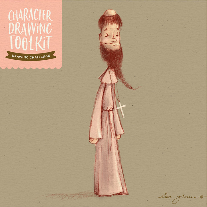 Character Drawing Challenge #37: Quirky monk