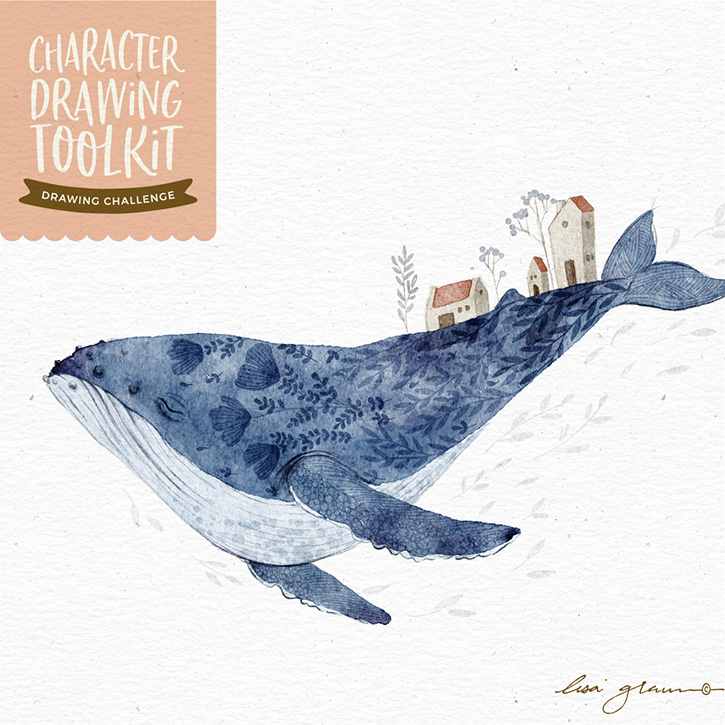 Character Drawing Challenge #44: Whale village
