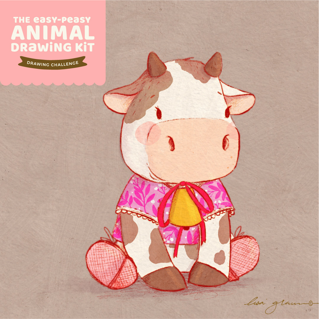 Character Drawing Challenge #55: Cute Cow