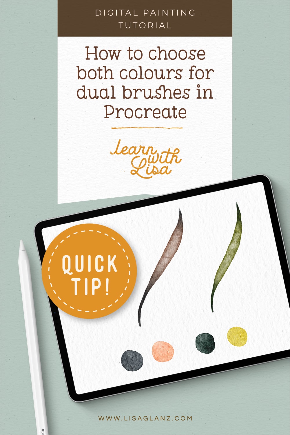 How to choose both colours for dual brushes in Procreate