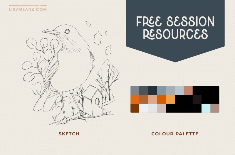 how to paint a watercolour bird in procreate free resources